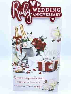 On Your Ruby Wedding Anniversary Slim Card