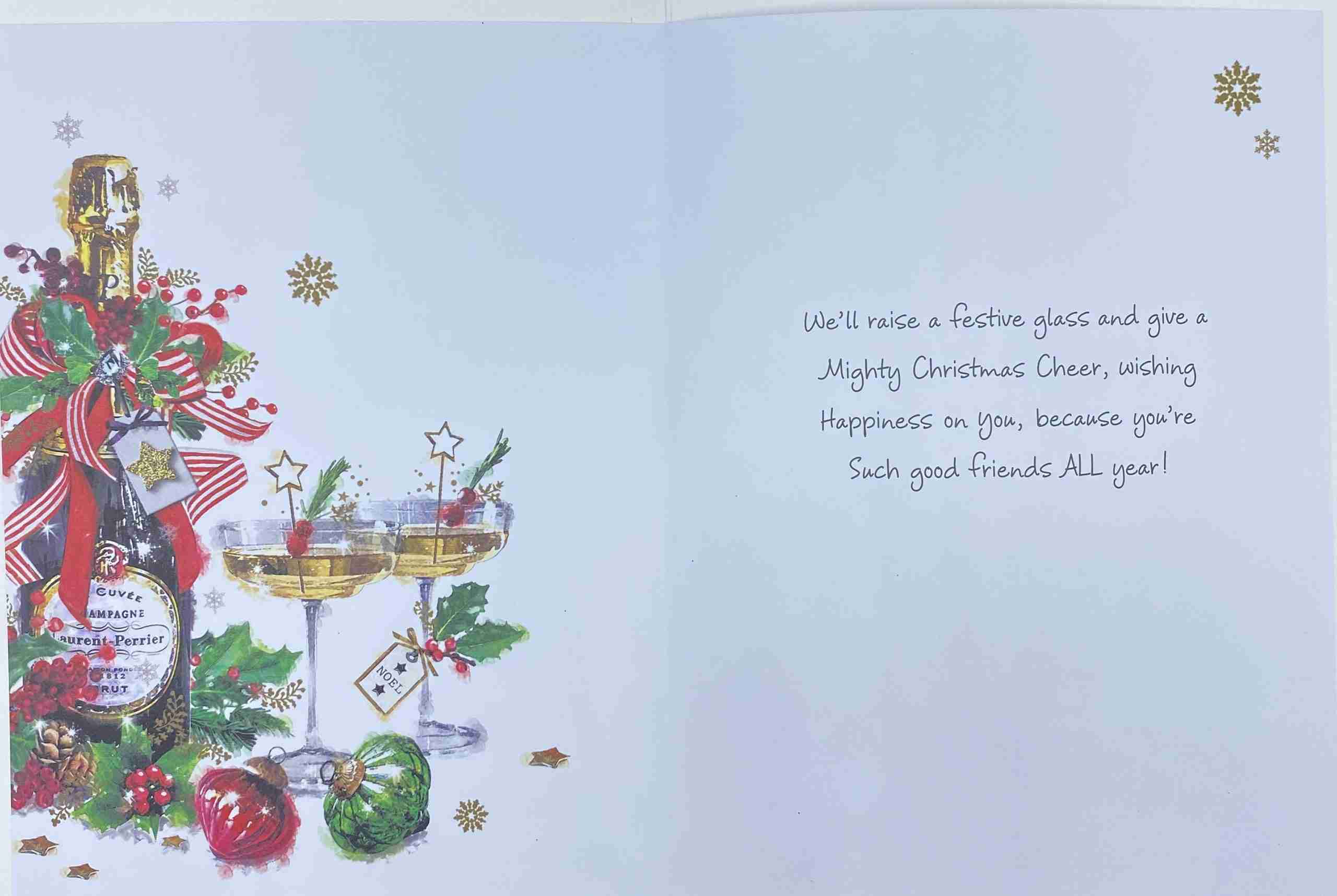 Jonny Javelin Weihnachtskarte 'All Of You' – Mit Hunden, Katze & Rotem Briefkasten, Goldgeprägt