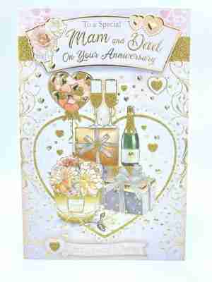 For a Special Mam & Dad  Happy Anniversary Card  