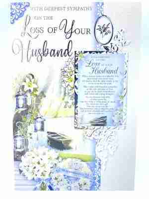Deepest Sympathy On The Loss Of your Husband Card With Keepsake