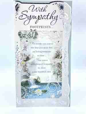 With Deepest Sympathy Footprints Slim Card 
