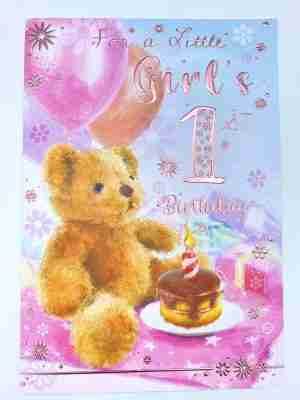 For a Little Girls 1st Birthday Card