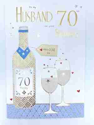 For My Husband on Your 70th Birthday Card